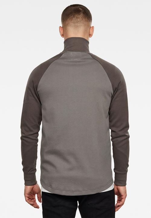 G-STAR - Jirgi zip long sleeve tee - metal grey