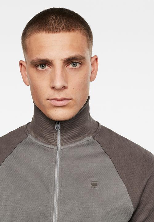 G-STAR - Jirgi zip long sleeve tee - metal grey