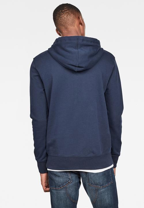 G-STAR - Graphic core hooded sweat - sartho blue