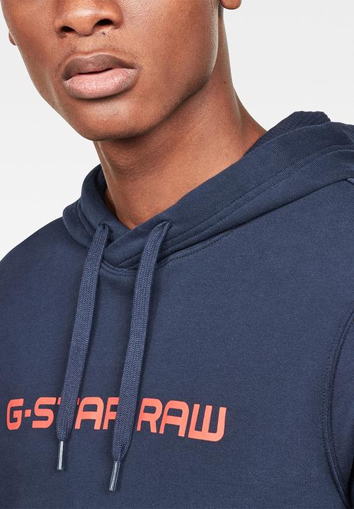 G-STAR - Graphic core hooded sweat - sartho blue