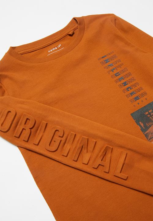 Name It - Raul long sleeve slim top - orange