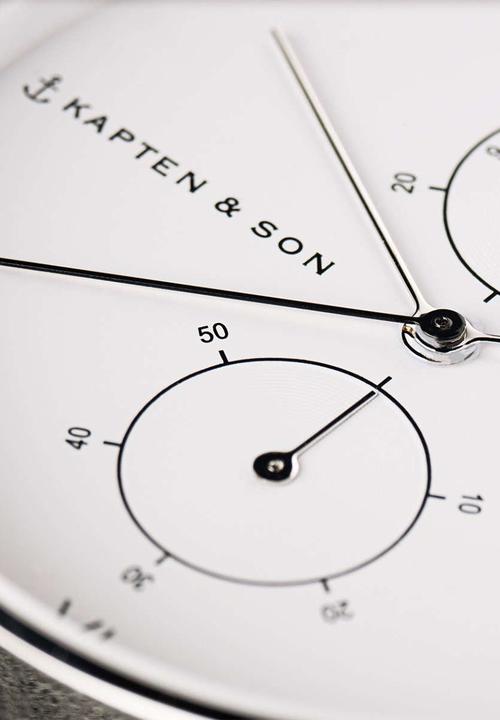 Kapten & Son - Chrono small -  silver steel