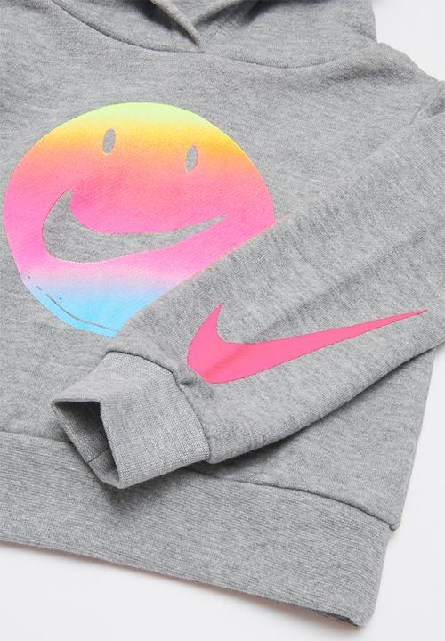 Nike - Nike girls smiley cropped pullover - grey
