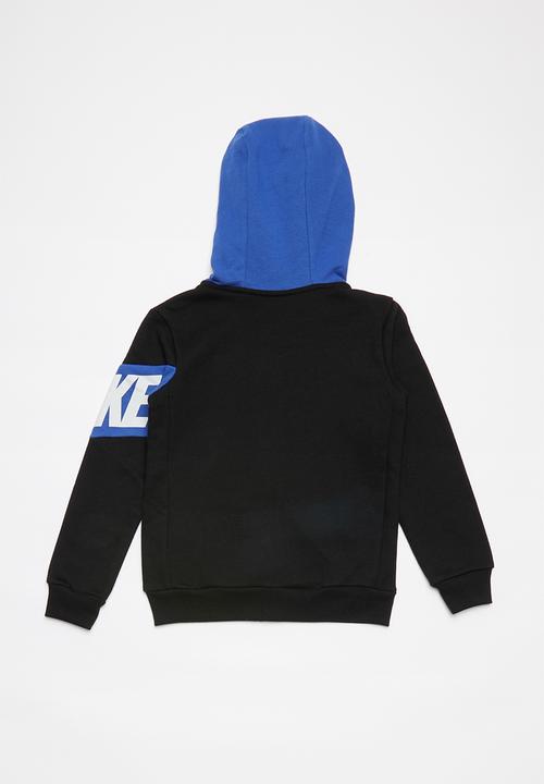 Nike - Nike boys core hbr fz hoodie - black & blue 