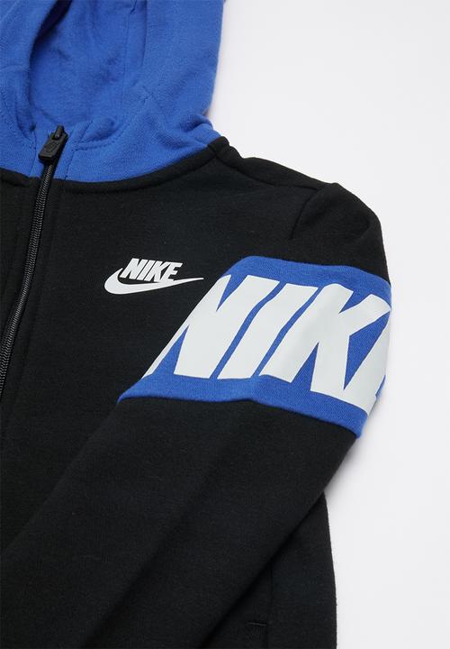 Nike - Nike boys core hbr fz hoodie - black & blue 