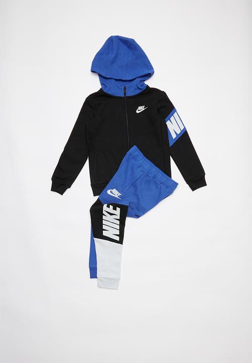 Nike - Nike boys core hbr fz hoodie - black & blue 