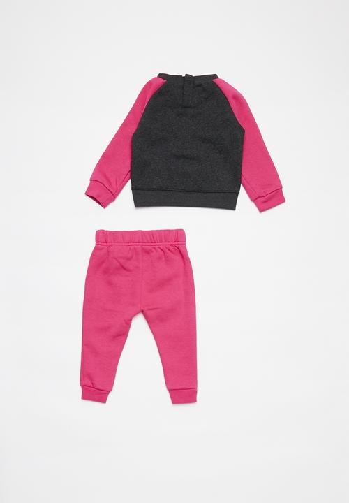 Nike - Nkg nsw heathered crew pantset - pink & grey
