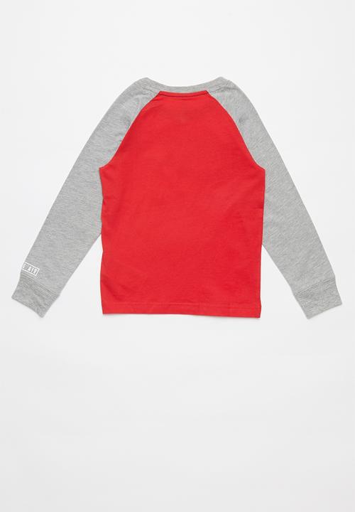 Nike - Nike boys Nike Air long sleeve raglan - red & grey