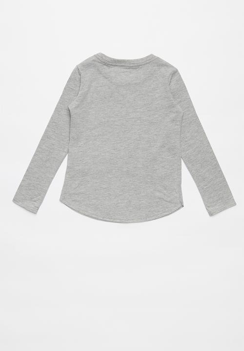 Nike - Nike girls reverb heart graph long sleeve tee - grey
