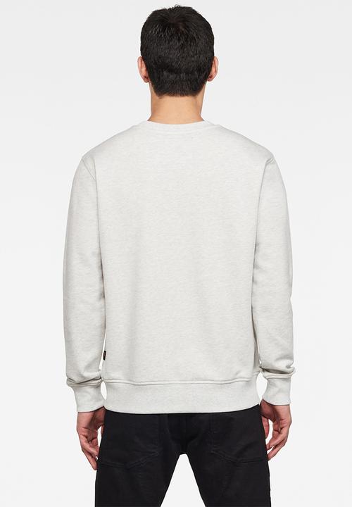 G-STAR - Denim applique sweater - white