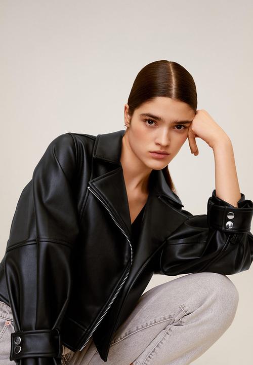 MANGO - Jacket mati - black