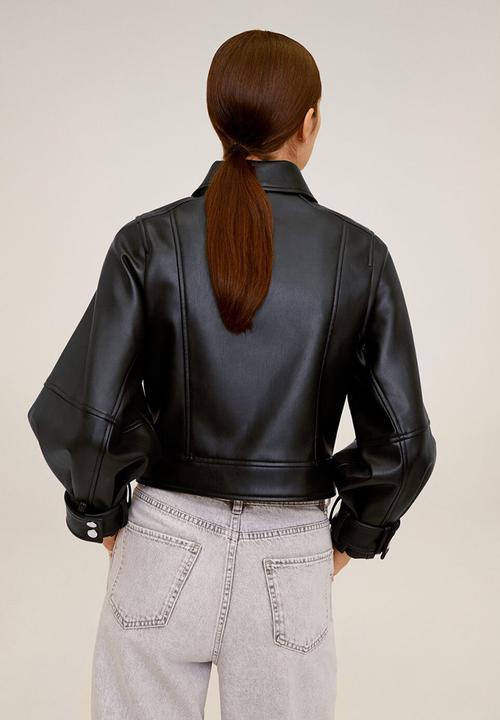 MANGO - Jacket mati - black