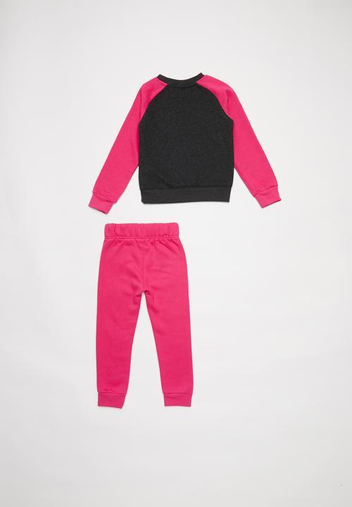 Nike - Nike nsw heathered crew pantset - pink & grey