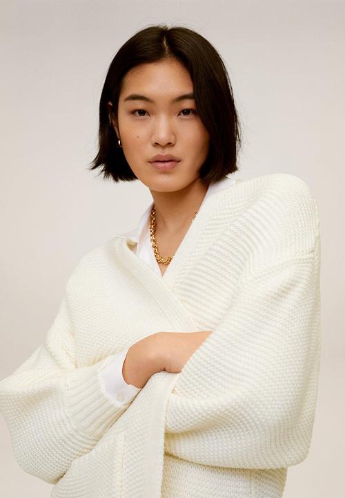 MANGO - Lemony cardigan - cream 