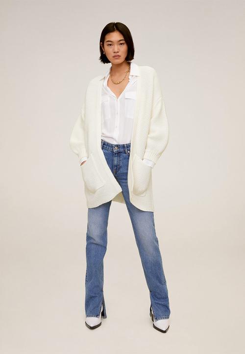 MANGO - Lemony cardigan - cream 