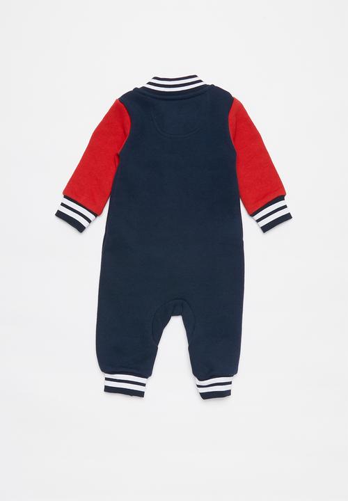Converse - Converse varsity knit coverall - navy & red