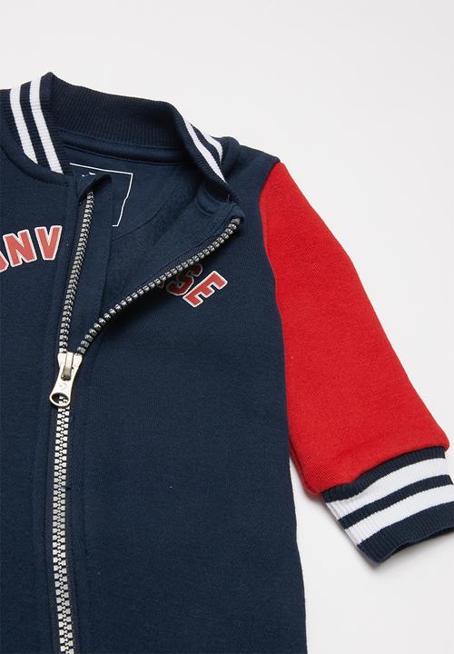 Converse - Converse varsity knit coverall - navy & red