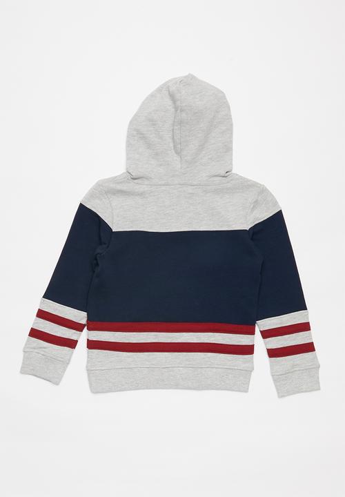 GUESS - Hooded active top - grey & blue