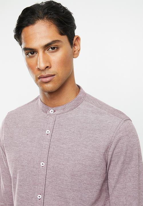 Brave Soul - Mantis pique long sleeve shirt - purple 
