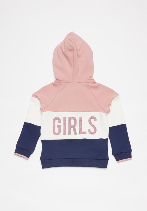 GUESS - Hooded active top - pink & navy