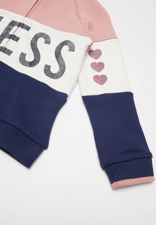 GUESS - Hooded active top - pink & navy