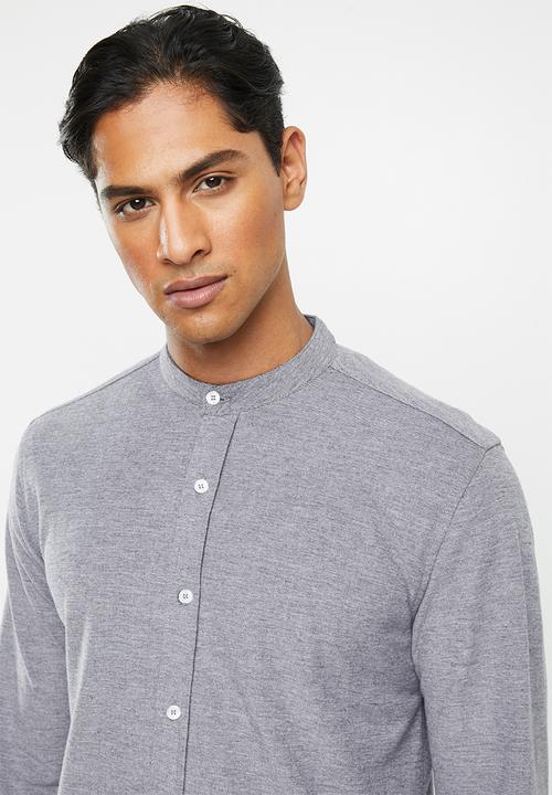 Brave Soul - Mantis pique long sleeve shirt - grey 