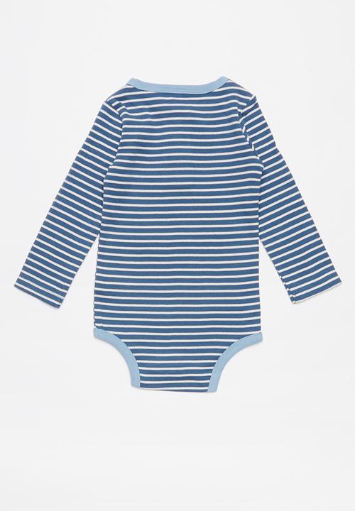 Cotton On - 2 Pack long sleeve placket bubbysuit - blue & yellow