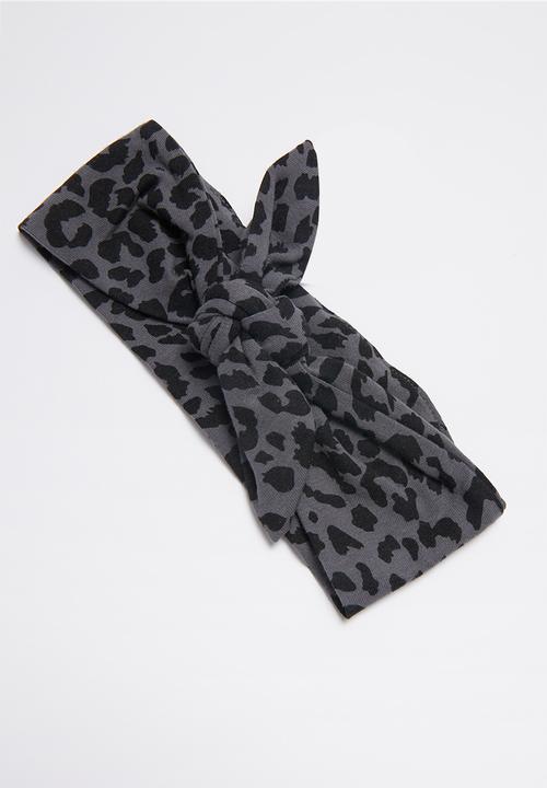 Cotton On - Bundle Molly long sleeve dress & tie headband  - grey & black 