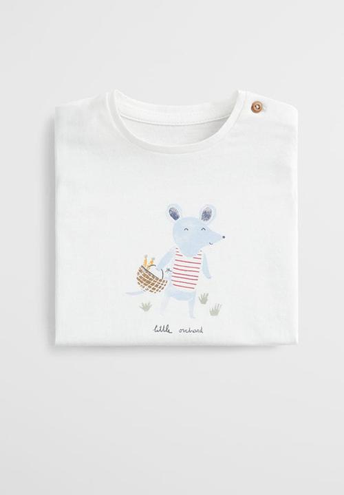 MANGO - T-shirt veggie - off white