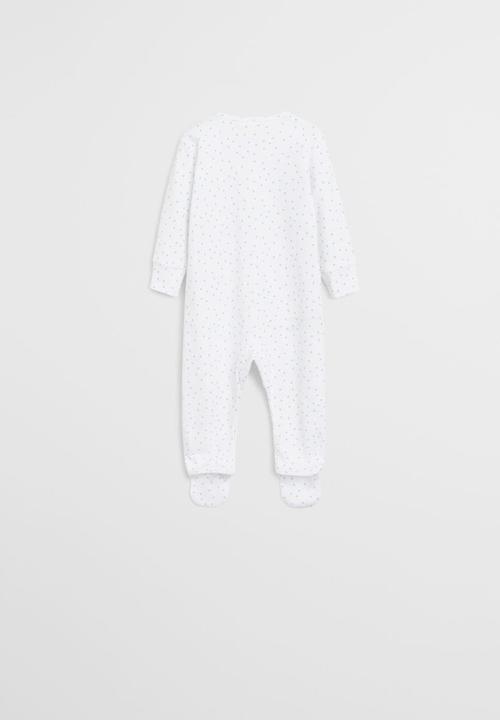MANGO - Pyjamas tiny babygrow - white & blue 