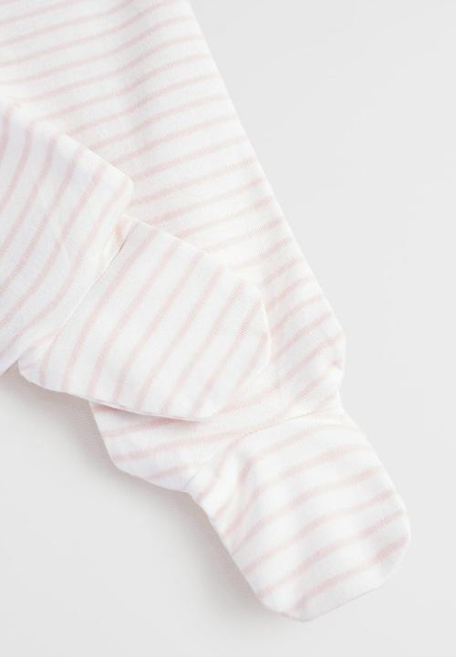MANGO - Pyjamas tiny babygrow - cream & pink 