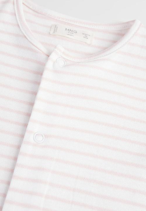 MANGO - Pyjamas tiny babygrow - cream & pink 