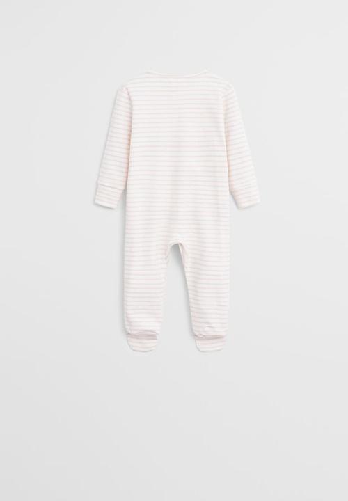 MANGO - Pyjamas tiny babygrow - cream & pink 