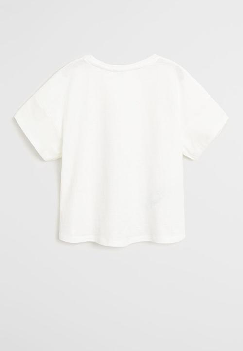 MANGO - T-shirt vacances - cream