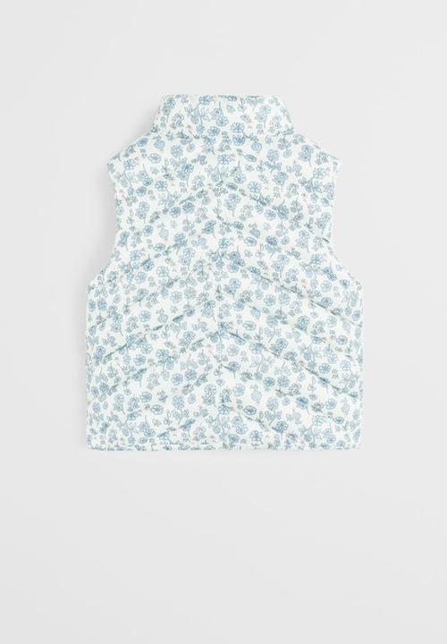 MANGO - Waistcoat Ali - blue & white