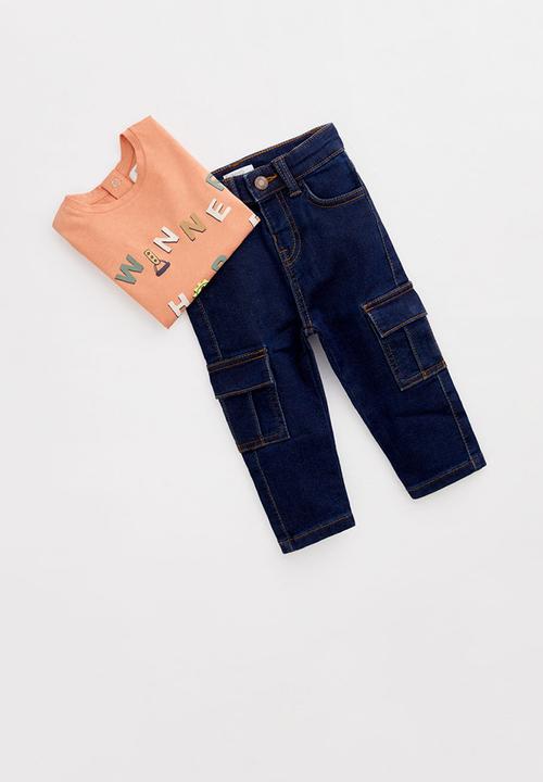 MANGO - Jeans cargo - blue