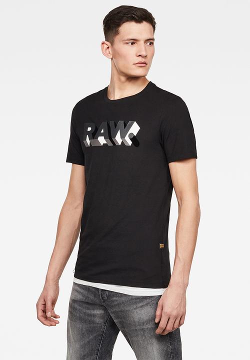 G-STAR - Raw text slim fit short sleeve tee - black