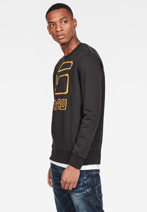 G-STAR - Graphic graw long sleeve - black