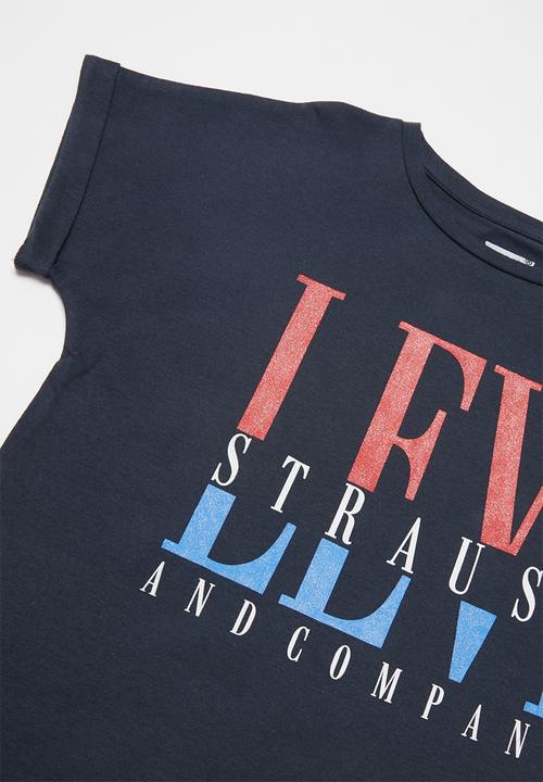Levi’s® - Levi rolled sleeve high rise tee - navy