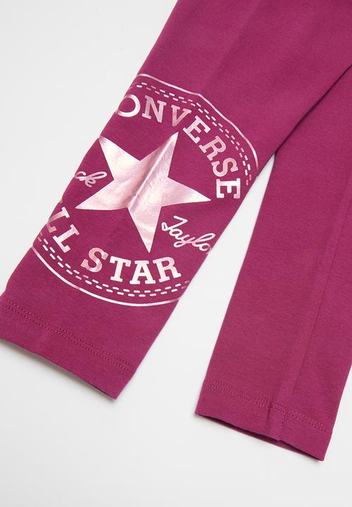 Converse - Converse girls oversize Chuck patch leggings - purple