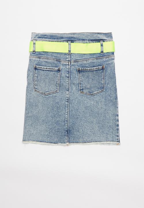 Name It - Joanna denim skirt with belt - blue