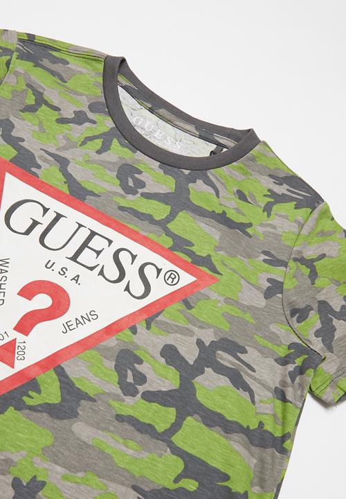 GUESS - Boys camo short sleeve T-shirt - khaki 