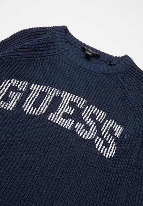 GUESS - Printed Knitwear Top  - navy 1