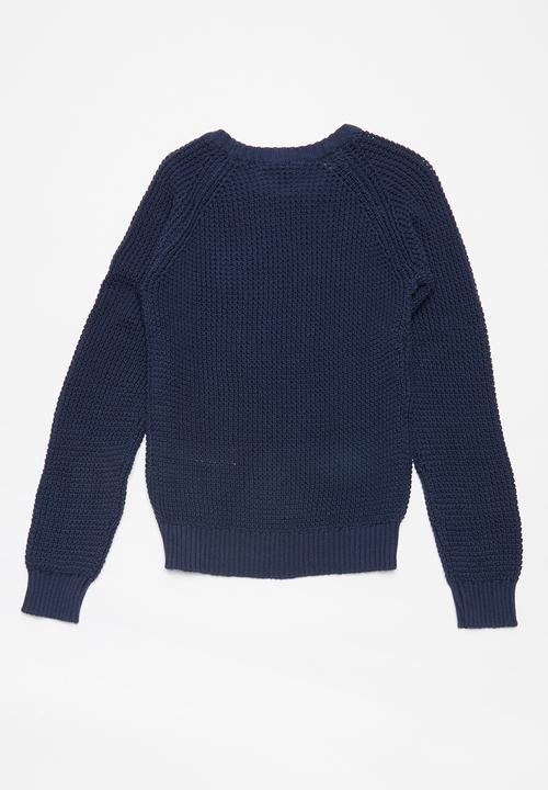 GUESS - Printed Knitwear Top  - navy 1