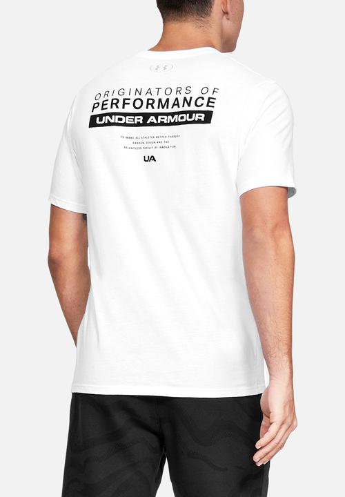 Under Armour - Originators bar short sleeve tee - white & black