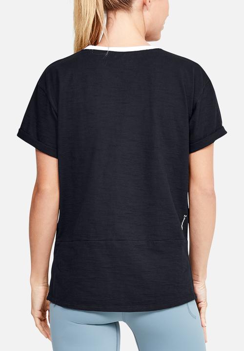 Under Armour - Charged cotton short sleeve top - black & white 