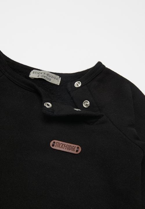 Sticky Fudge - Footed babygrow - black