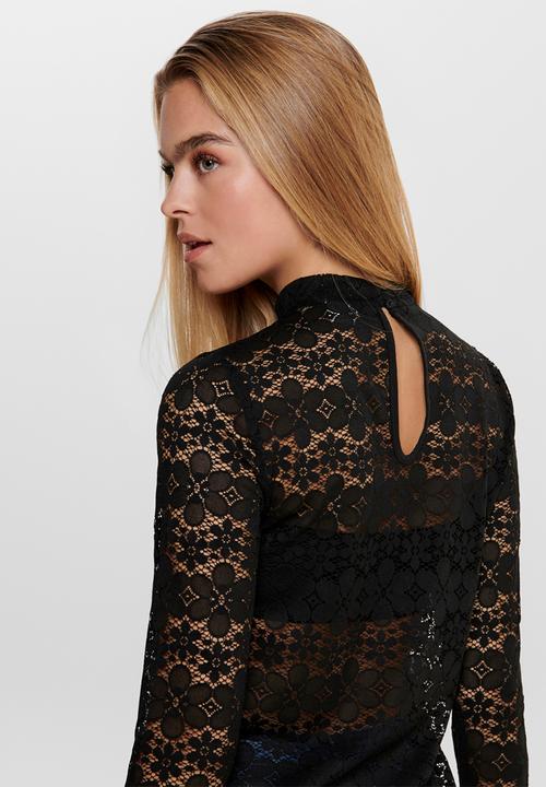 Jacqueline de Yong - Blond 7/8 lace top JRS - black