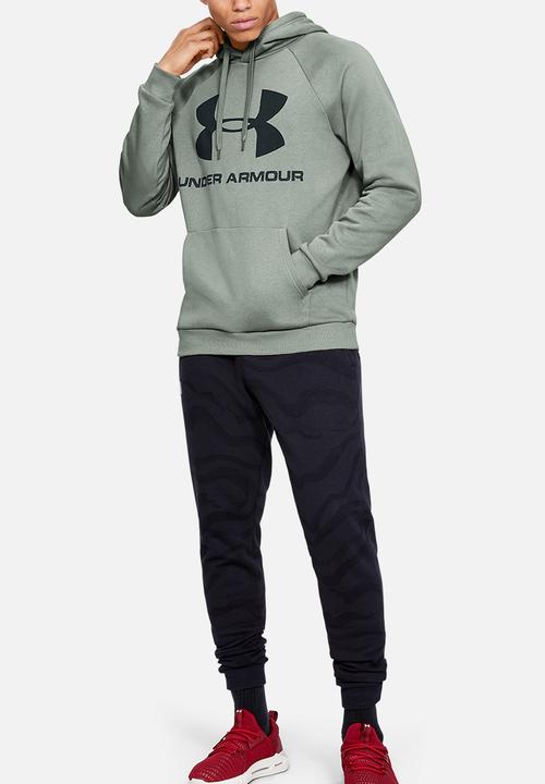 Under Armour - Rival fleece sportstyle logo hoodie - gravity green