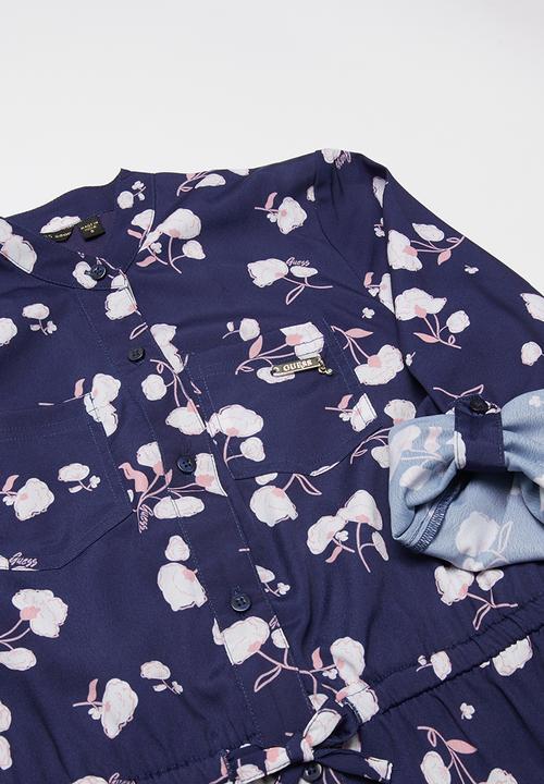 GUESS - Printed shirt dress - navy